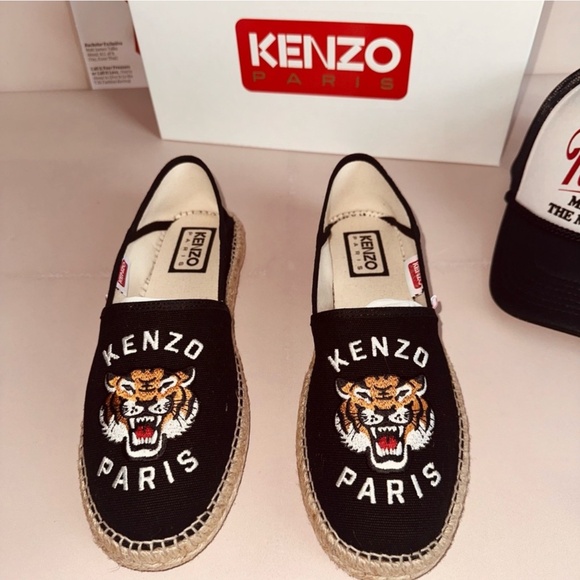 KENZO Black Kenzo Paris Embroidered Espadrilles - Picture 2 of 4
